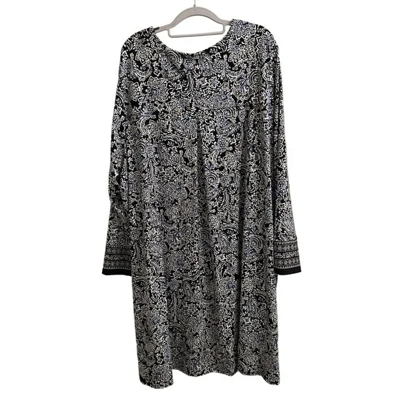 J Jill Wearever Collection Blue Knit Modest Stretch Midi Dress Plus Size 4X - Picture 2 of 8